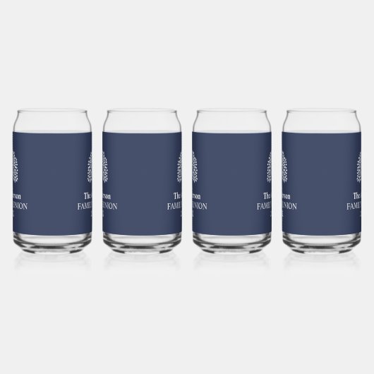 Family Tree Family Reunion Aangepaste naam/datum Blikvorm Glas (Links)