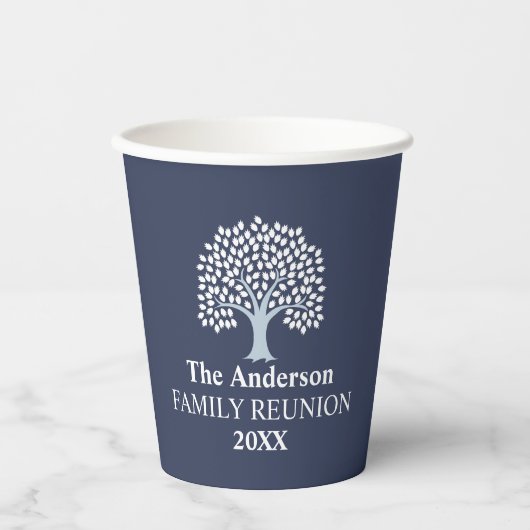 Family Tree Family Reunion Aangepaste naam/datum Papieren Bekers (Voorkant)