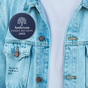 Family Tree Family Reunion Aangepaste naam/datum Ronde Button 5,7 Cm