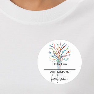 Family Tree Family Reunion Naam Tag Sticker