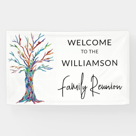 Family Tree Family Reunion Welkom Spandoek (Horizontaal)