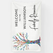 Family Tree Family Reunion Welkom Spandoek (Verticaal)