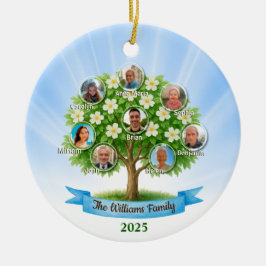 Family Tree Foto Kerstvakantie Decor Keramisch Ornament
