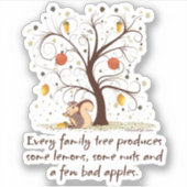 Family Tree Humor Contour Cut Sticker (Voorkant)