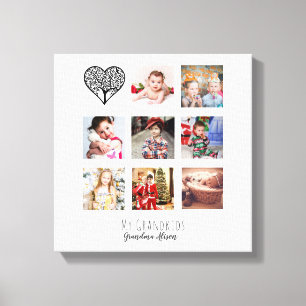 Family Tree Photo Collage Grandma Grandmoeder Gift Canvas Afdruk