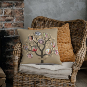 Family Tree Photo Collage Grandma Grandpa Gifts Kussen