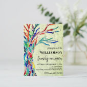 Family Tree Reunion Green Invitation (Debout devant)