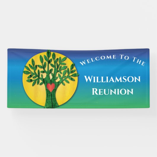 Family Tree Reunion Hart Liefde Spandoek (Horizontaal)