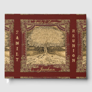 Family Tree Reunion Livre d'invité Look Vintage