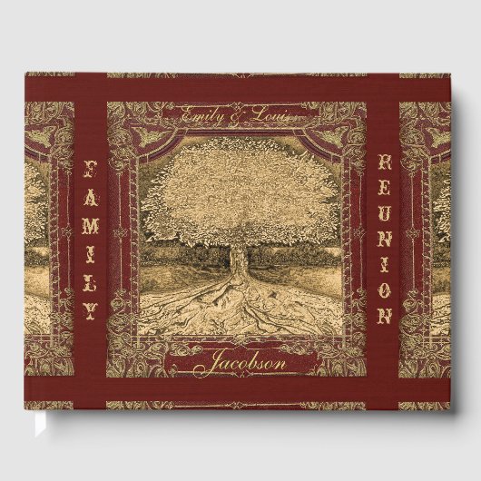 Family Tree Reunion Livre d'invité Look Vintage (Recto)