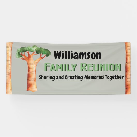 Family Tree Reunion Picnic Spandoek (Horizontaal)