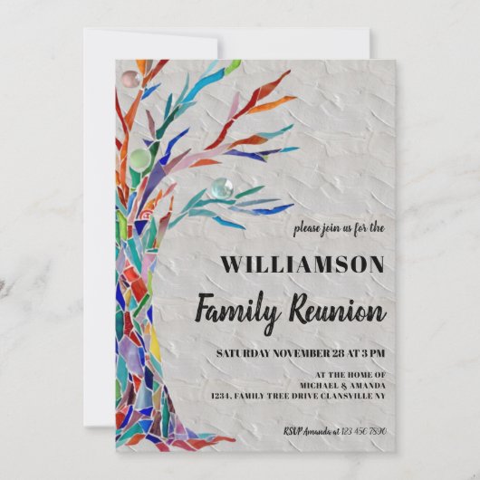 Family Tree Rustic Family Reunion Invitation (Devant)