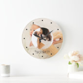 Family Two Photo Collage Simple Round Lijst Grote Klok (Huis)