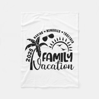 Family Vacation 2025 Beach Matching Family Summer  Fleece Deken