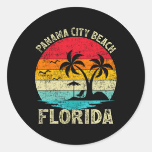 Family Vacation Retro Florida Panama City Ronde Sticker