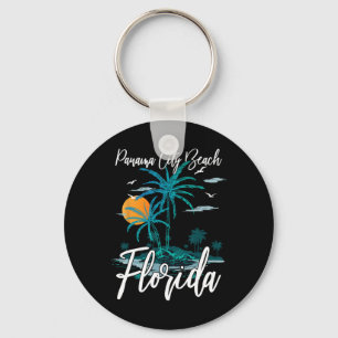 Family Vacation Retro Sunset Florida Panama City B Sleutelhanger