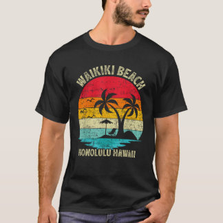 Family Vacation Vintage Retro Honolulu Hawaii Waik T-shirt