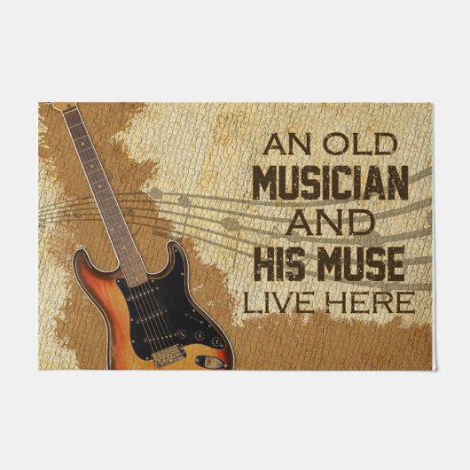 Family Welcome Mat, Guitar Lover Mat (Voorkant)