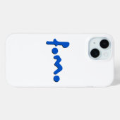 Famo Minimal Blauw Schrift iPhone Hoesje (Achterkant (horizontaal))