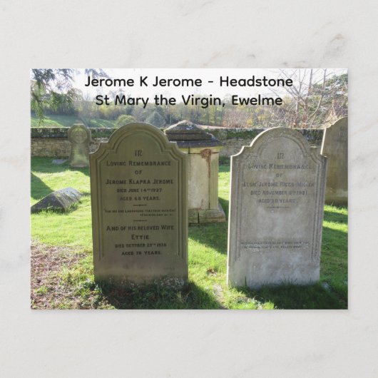Famous Authors Jerome K Jerome Headstone,  Briefkaart (Voorkant)