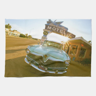 Famous Blue Swallow Motel aan Route 66 Theedoek