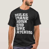 Famous Jazz Miles Coltrane Monk Parker Ellington T-shirt (Voorkant)