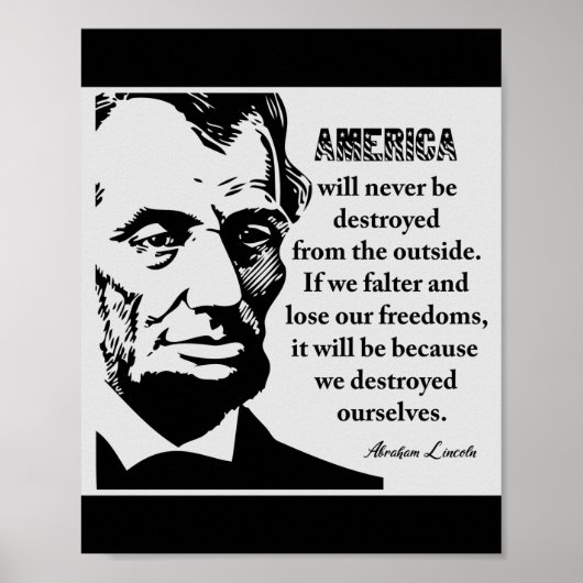 Famous Lincoln Patriotic Quote Poster (Voorkant)