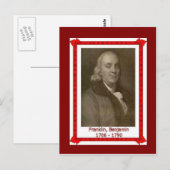Famous people, Banjamin Franklin 1705-1790 Briefkaart (Voorkant / Achterkant)