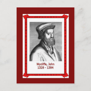 Famous people, John wycliffe, 1328-1384 Briefkaart