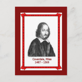 Famous people, Miles Coverdale 1487 - 1569 Briefkaart