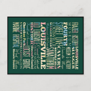 Famous Places of Louisville, Kentucky. Briefkaart