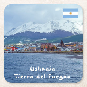 Famous Ushuaia - Tierra del Fuego, Argentinië Vierkante Kartonnen Onderzetter