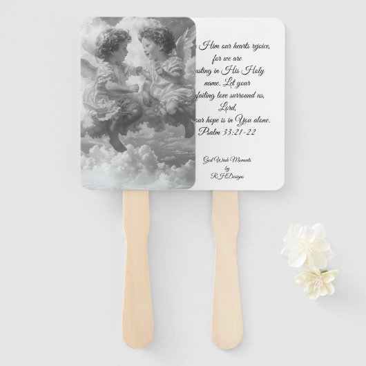 Fan 2 Cherubs in de hemel Handwaaier (Voorkant en achterkant)