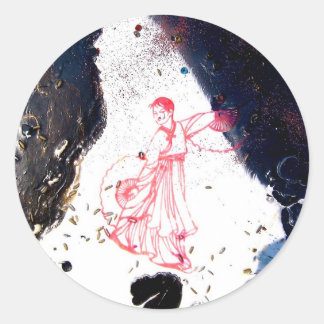 "Fan Dancer Detail" Ronde Sticker