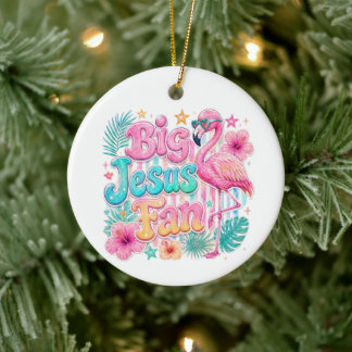 Fan de Jésus avec ornement de flamant rose