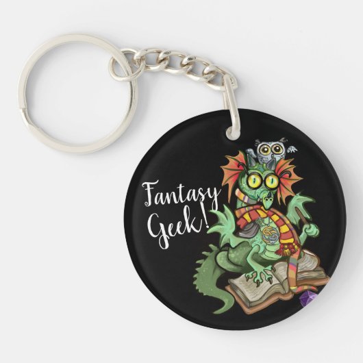 Fan Dragon "Fantasy Geek" Sleutelhanger (Voorkant)