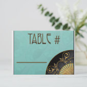 Fan Elegant (blauw) Tabelnummers Kaart (Staand voorkant)