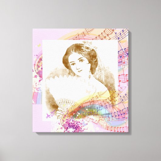 Fan Lady Stretched Canvas Art (Voorkant)