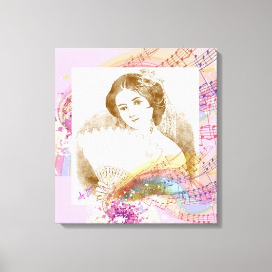  Fan Lady Stretched Canvas Art Afdruk (Voorkant)