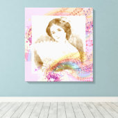  Fan Lady Stretched Canvas Art Afdruk (Insitu (Houten vloer))