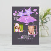 Fan Noir Deux Photo Anniversaire Fête Invitation (Debout devant)