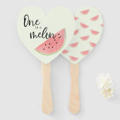 FAN One in een meloen watermeloen Handwaaier (Voorkant en achterkant)