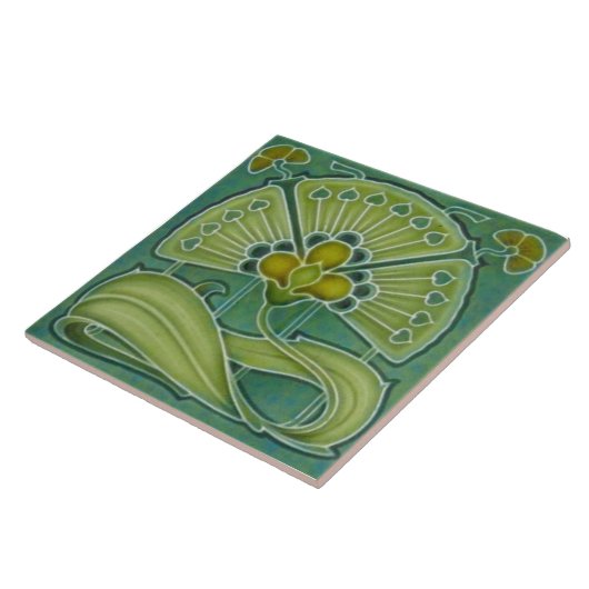 Fan-tastic Repro Richards 1900 Art Nouveau Floral Tegeltje (Zijkant)