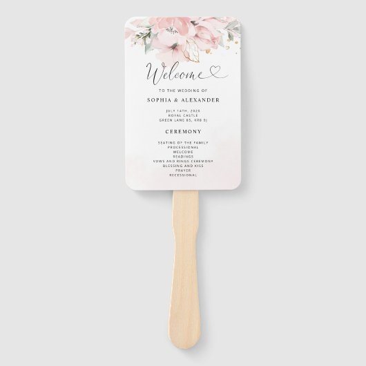fan van Blush bloom bruiloft Handwaaier (Voorkant)
