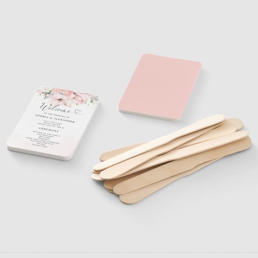 fan van Blush bloom bruiloft Handwaaier (Niet-gemonteerd)