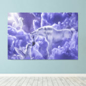 Fanasty Unicorn maman et bébé toile Imprimer (Insitu (Plancher de Bois))