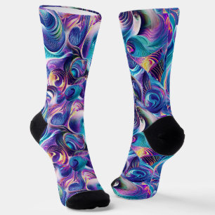 Fanasy Curly Abstract in het blauw Sokken