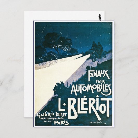 Fanaux Pour Automobiles L Bleriot - Parijs, Frankr Briefkaart (Voorkant / Achterkant)