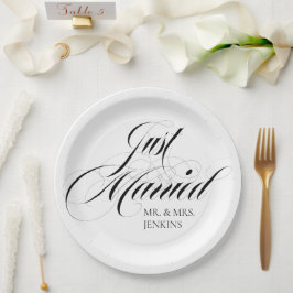 Fanciest is net getrouwd met receptie papieren bordje