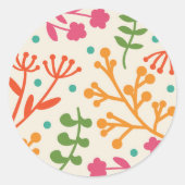 Fanciful Floral Greenery Classic Round Sticker (Voorkant)